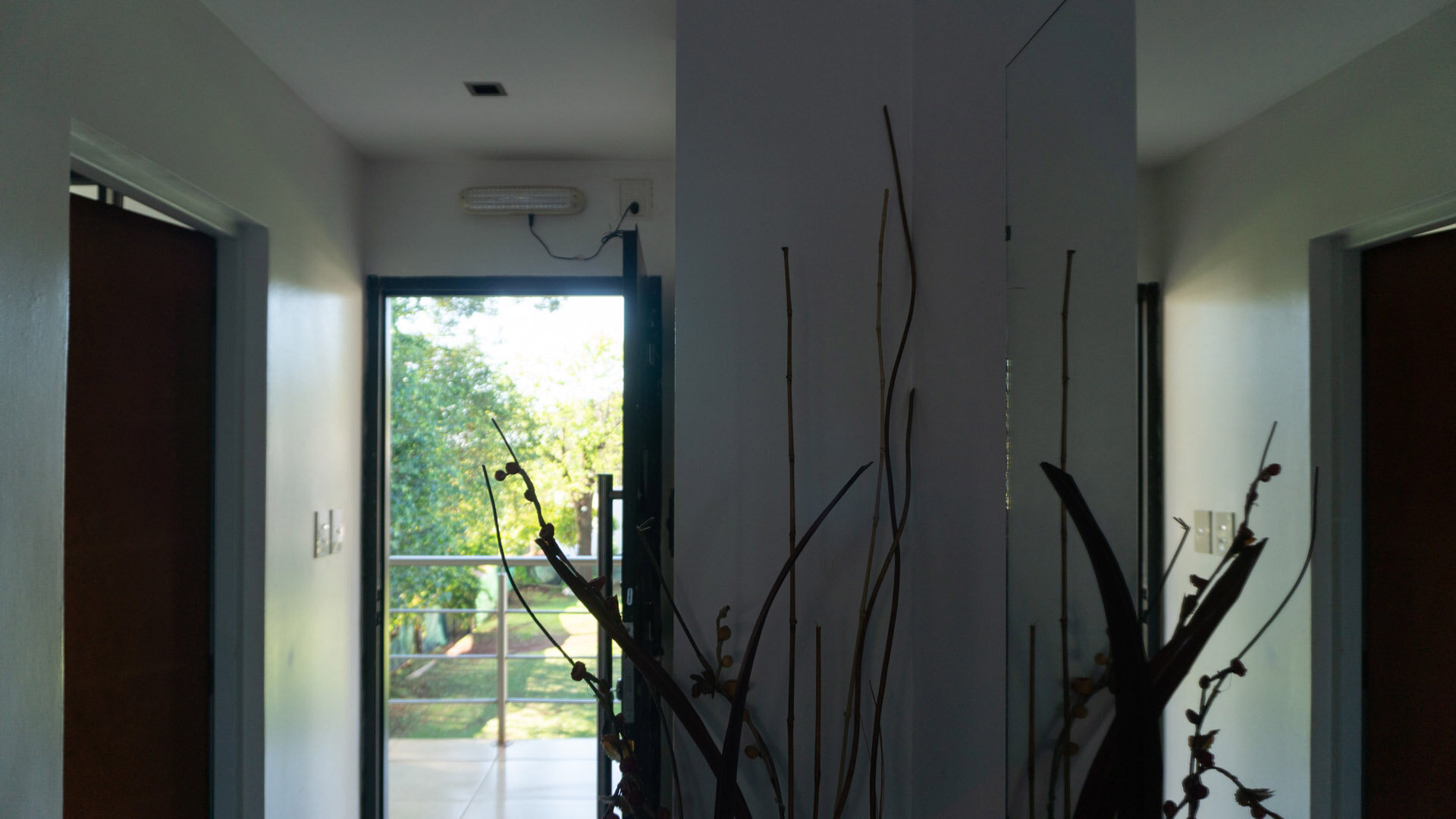 sliding door, door, movable barrier, barrier, sky